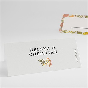Tischkarte Hochzeit peace and love