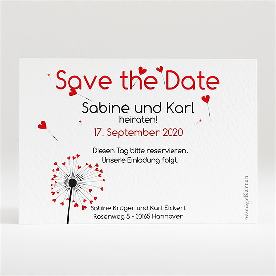 Save The Date Karte Pusteblume