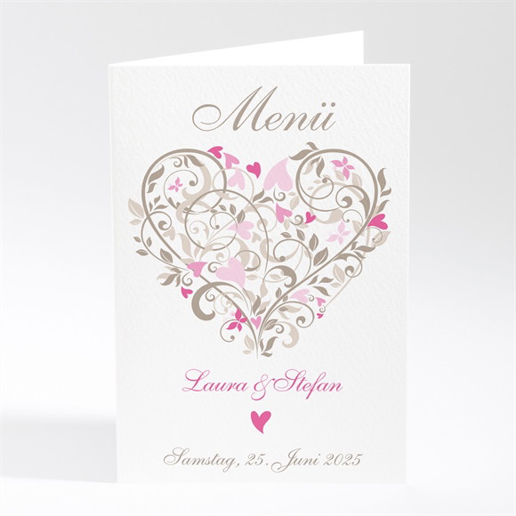 Menükarte Hochzeit Herzschlag ref.N401176