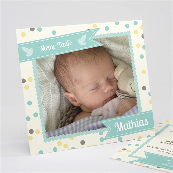 Einladung Taufe Taufkonfetti Junge ref.N31159