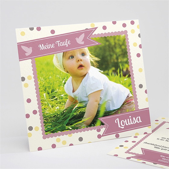 Einladung Taufe Taufkonfetti Mädchen