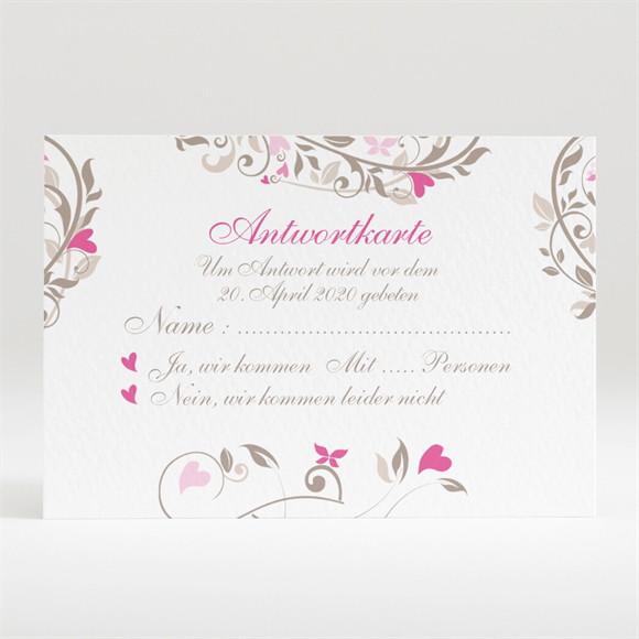 Antwortkarte Hochzeit Herzschlag ref.N120241