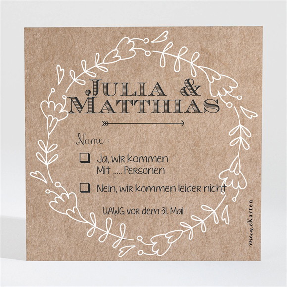 Antwortkarte Hochzeit Zurück zur Natur ref.N300340