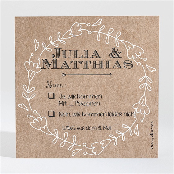 Antwortkarte Hochzeit Zurück Zur Natur