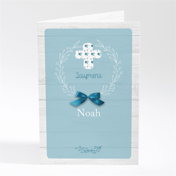 Menükarte Taufe Blaue Schleife ref.N401425