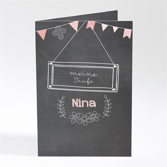 Menükarte Taufe Kreidetafel Girly ref.N401427