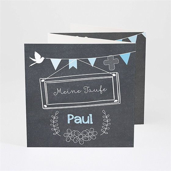 Einladung Taufe Kreidetafel Boy