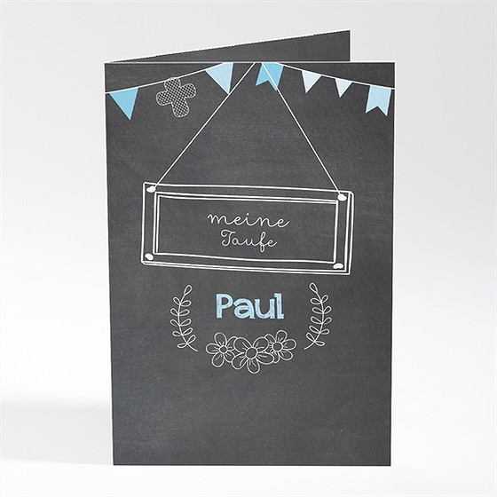 Menükarte Taufe Kreidetafel Boy