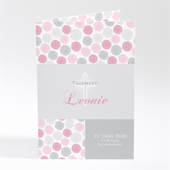 Menükarte Taufe Blumen Feuerwerk ref.N401445