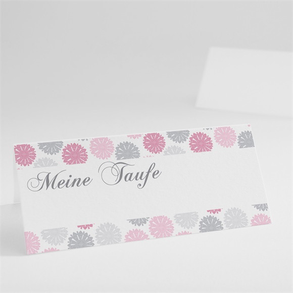 Tischkarte Taufe Blumen Feuerwerk ref.N440387