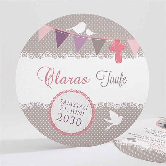 Einladung Taufe vogelgesang mädchen
