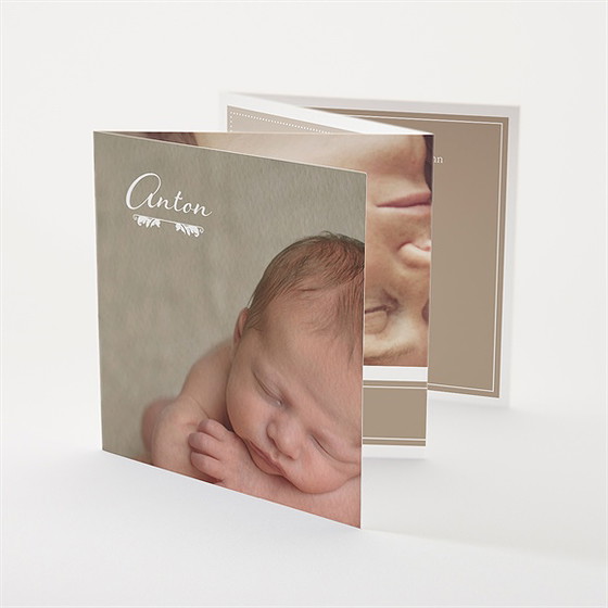 Geburtskarte Klassisches Beige