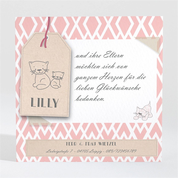 Dankeskarte Geburt Kätzchenkarte ref.N300448