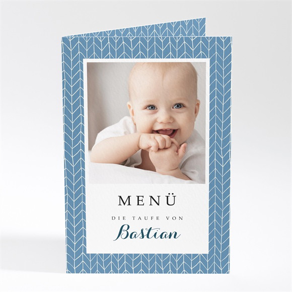 Menükarte Taufe Blaues Muster ref.N401459