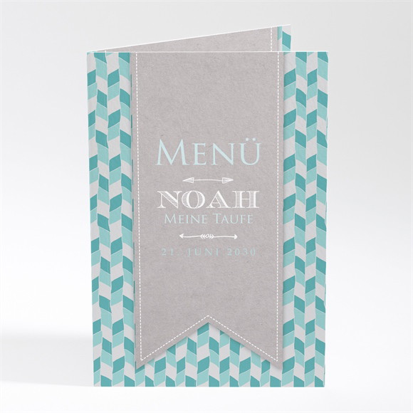 Menükarte Taufe Blaue Mosaik ref.N401462