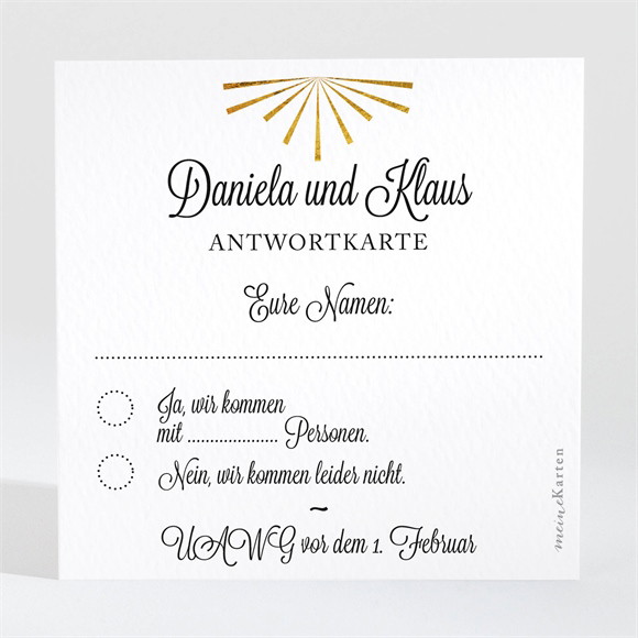 Antwortkarte Hochzeitsjubiläum Champagnergläser ref.N300482