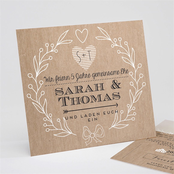 Einladung Hochzeitsjubiläum Ornamente und Kraftpapier ref.N311135