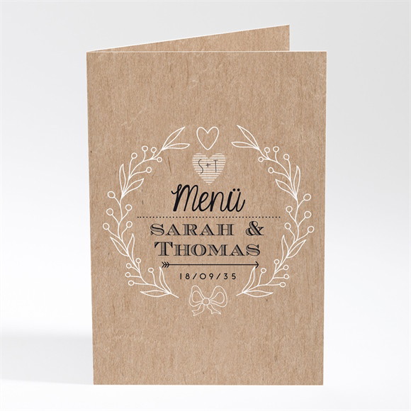 Menükarten Hochzeitsjubiläum Ornamente und Kraftpapier ref.N401502