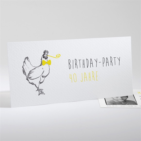 Geburtstagseinladung Stolzes Huhn ref.N13140
