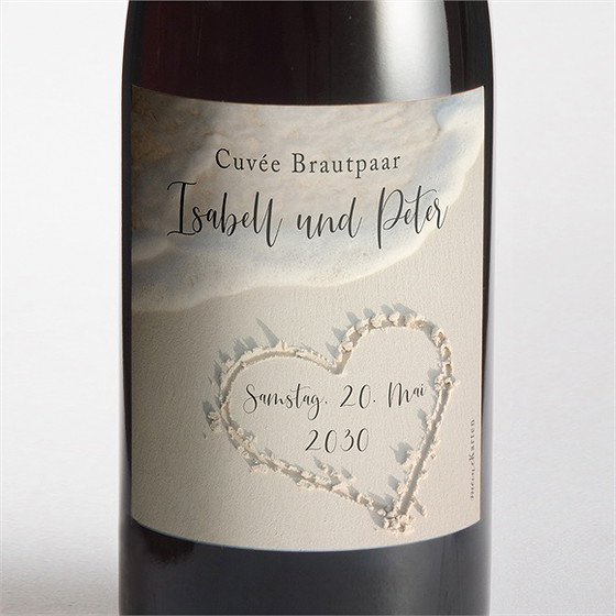 Flaschenetikett Hochzeit Strandliebe