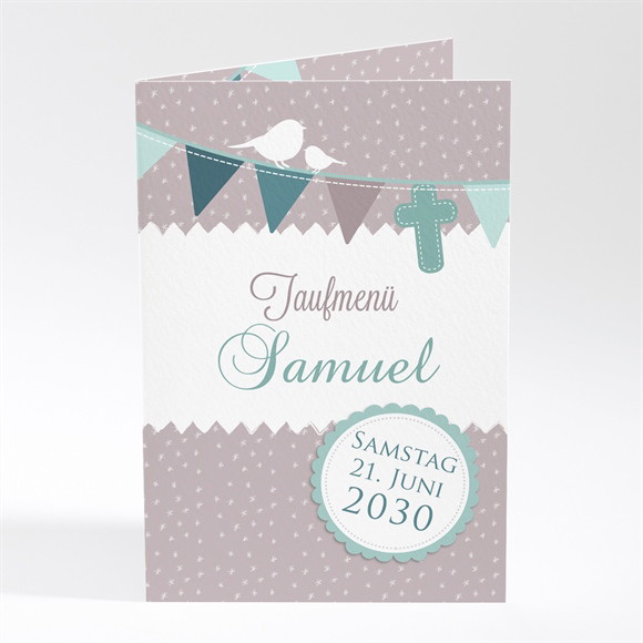 Menükarte Taufe Vogelgesang Junge ref.N401520