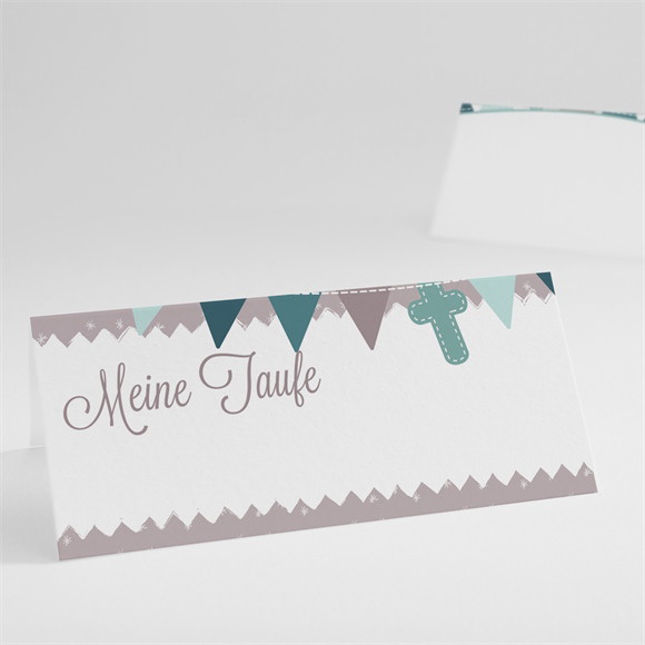 Tischkarte Taufe Vogelgesang Junge ref.N440406