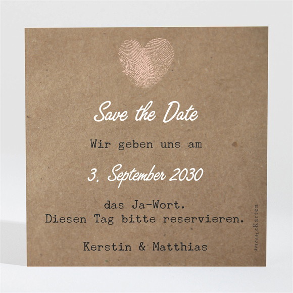 Save the Date Karte Herzabdruck ref.N300671