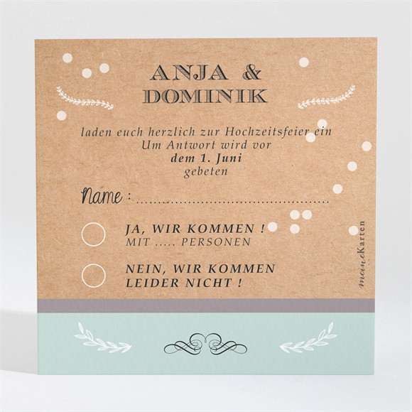 Antwortkarte Hochzeit Kleines Origami ref.N300681