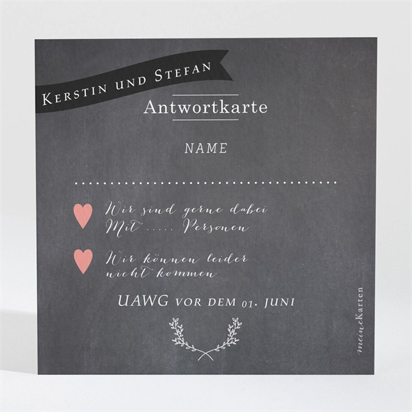 Antwortkarte Hochzeit Retro ausgefallen ref.N300687