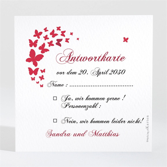 Antwortkarte Hochzeit Schmetterling ref.N300714
