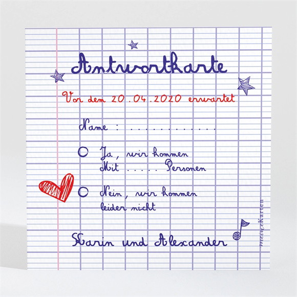 Antwortkarte Hochzeit Schreibschrift ref.N300726