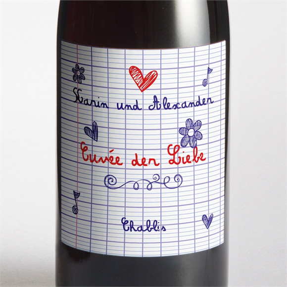 Flaschenetikett Hochzeit Schreibschrift ref.N300727