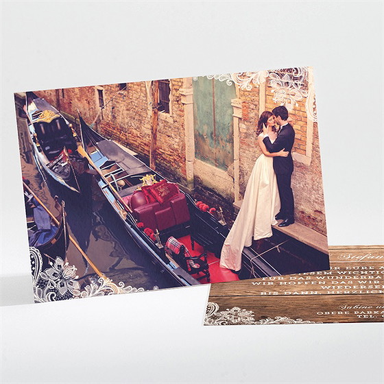 Dankeskarte Hochzeit Holzig