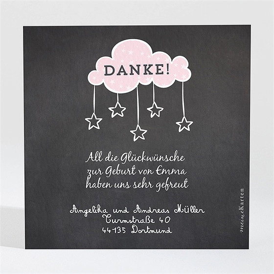 Dankeskarte Geburt Origami Schiefertafel