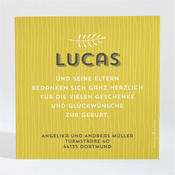 Dankeskarte Geburt Waldorigami ref.N3001086