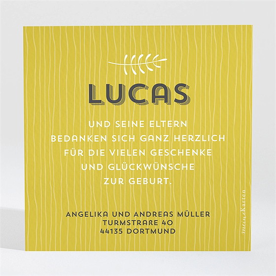 Dankeskarte Geburt Waldorigami