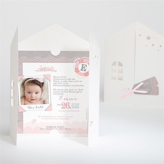 Einladung Taufe Matrose In Rosa