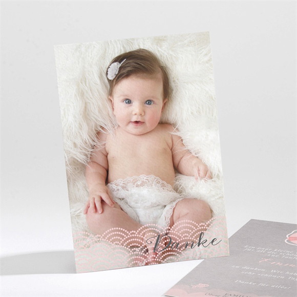 Dankeskarte Taufe Matrose in Rosa ref.N211108