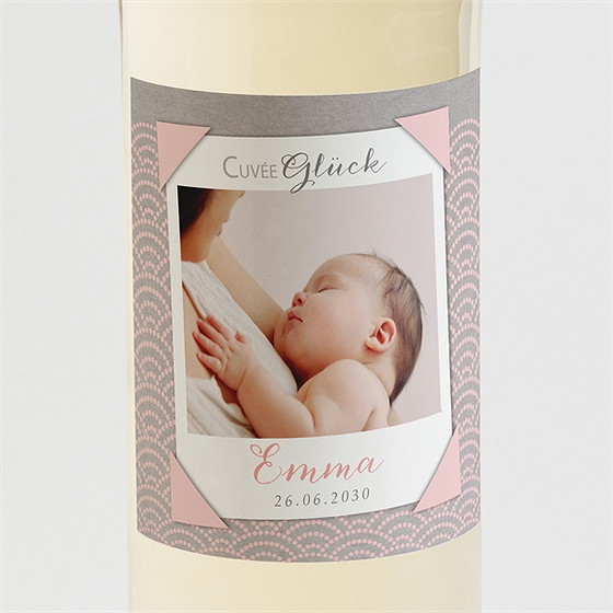 Flaschenetikett Taufe Matrose In Rosa