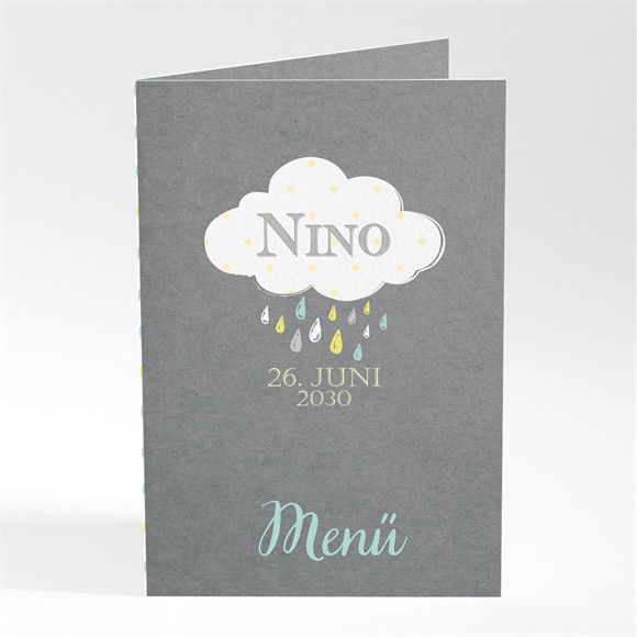 Menükarte Taufe Glücksregen Junge ref.N401679