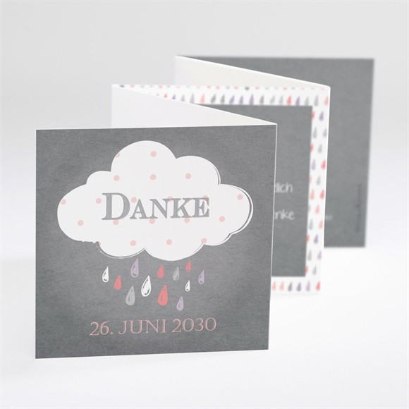 Dankeskarte Taufe Glücksregen Mädchen ref.N800109