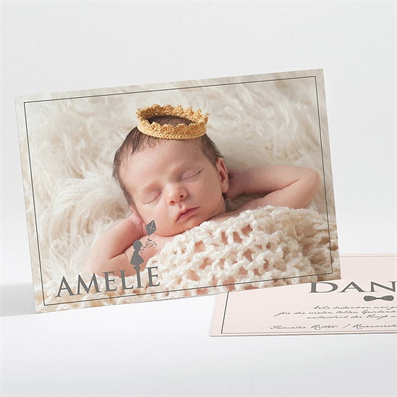 Dankeskarte Taufe Silhouette Mädchen