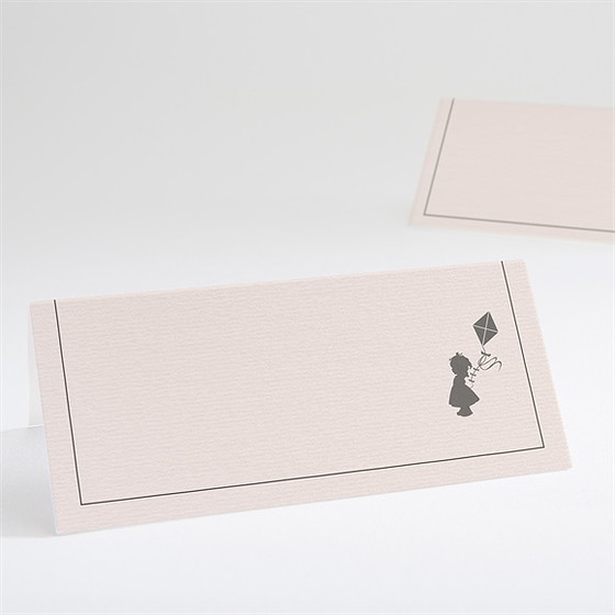 Tischkarte Taufe Silhouette Mädchen