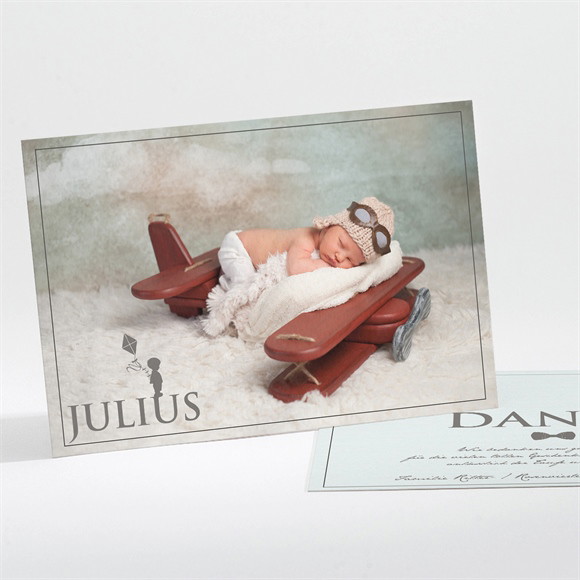 Dankeskarte Taufe Silhouette Junge ref.N111129