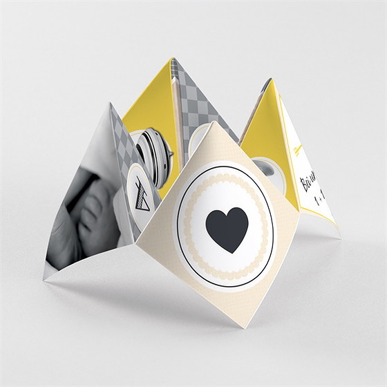 Geburtskarte Schwarz Und Gelb