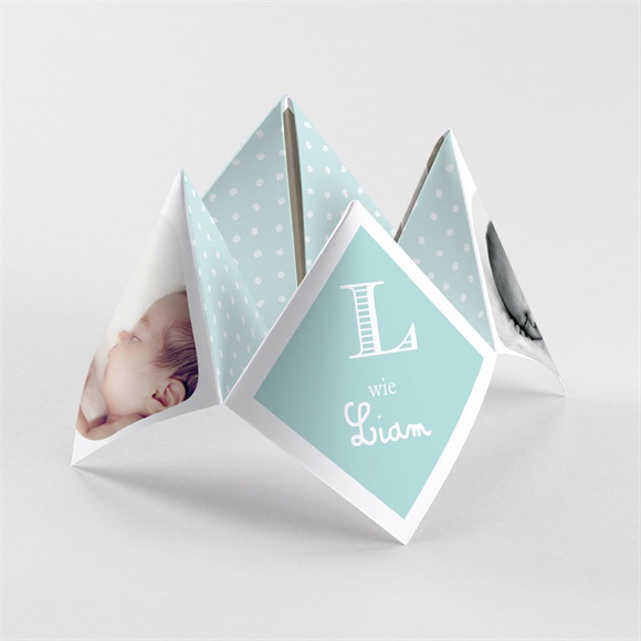 Geburtskarte Origami Zwillinge Jungen ref.N33036