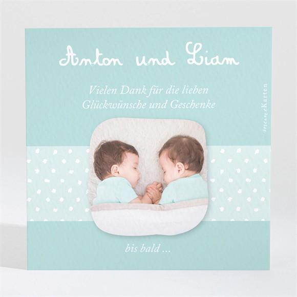 Dankeskarte Geburt Origami Zwillinge Jungen ref.N3001127