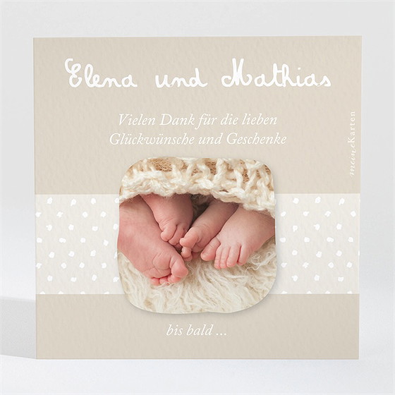 Dankeskarte Geburt Origami Zwillinge