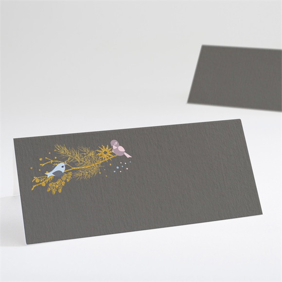 Tischkarte Taufe Goldener Vogel Mädchen ref.N440576