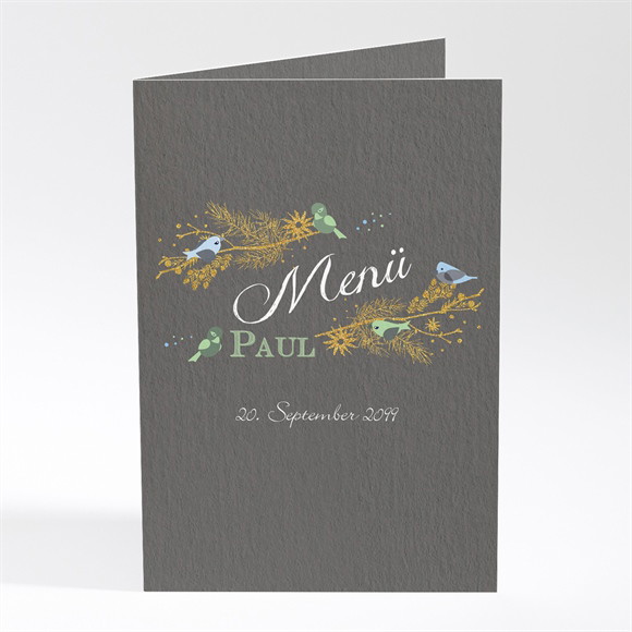 Menükarte Taufe Goldener Vogel Junge ref.N401697